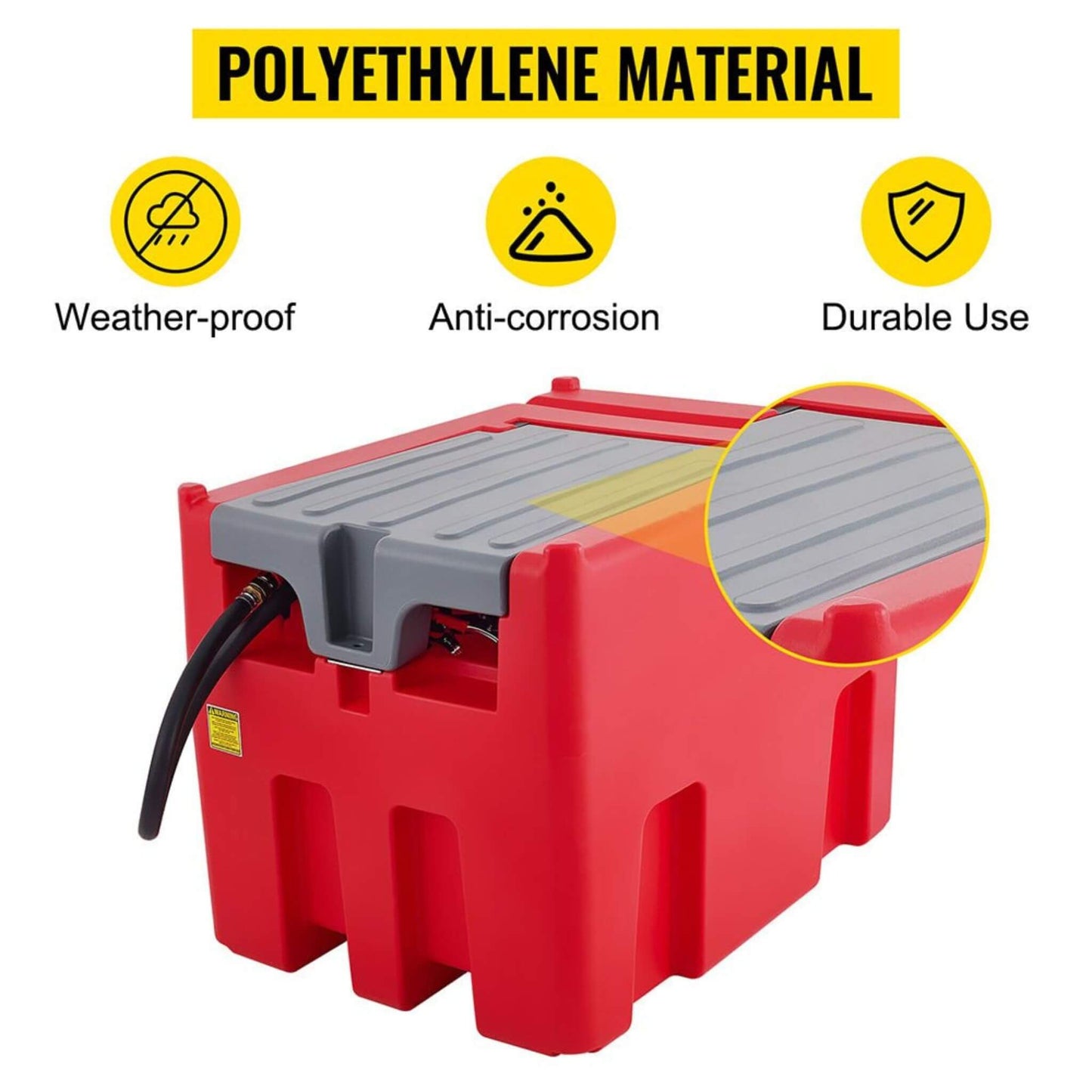 Heavy-Duty 116 Gal Portable Diesel Fuel Transfer Tank with Automatic Pump & Hose