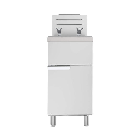 Heavy-Duty 120K BTU Commercial Stainless Steel Natural Gas Deep Fryer With Baskets