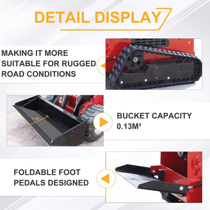 Heavy-Duty 13.5HP Mini Crawler Skid Steer Loader with Bucket