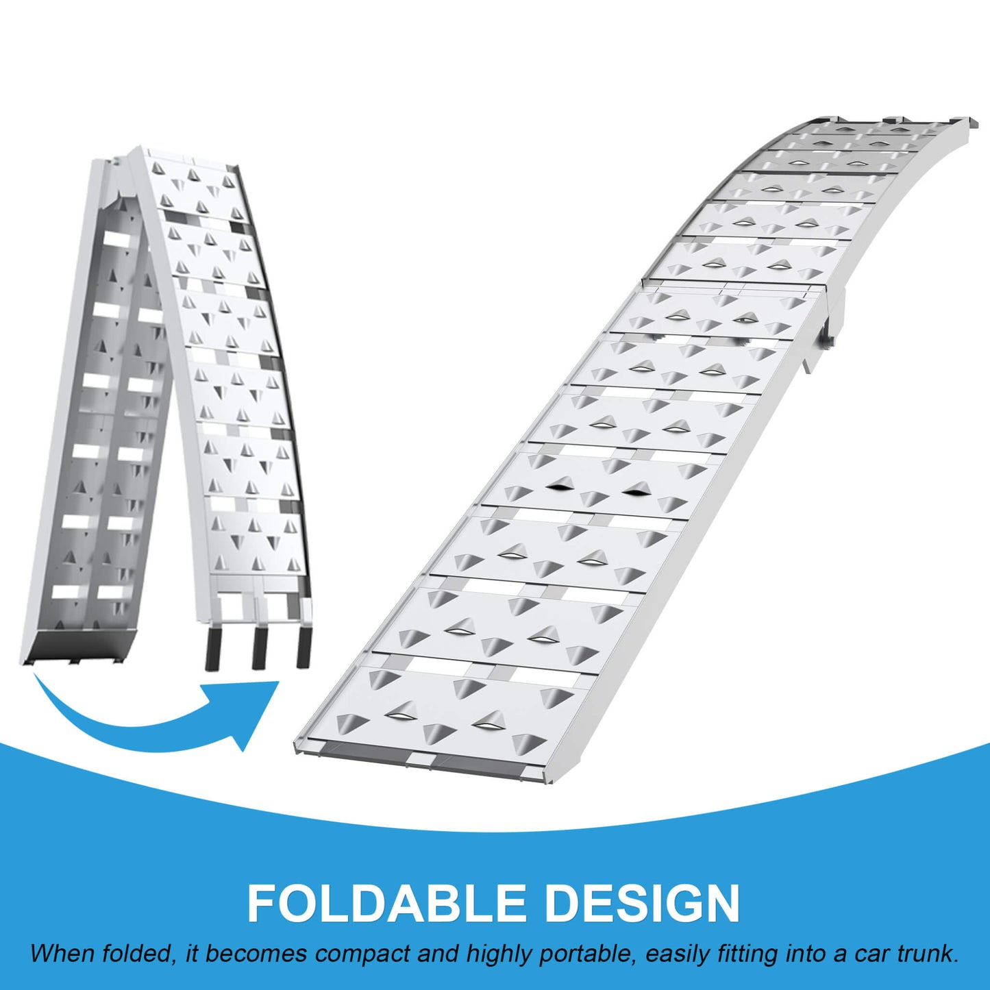 Heavy-Duty 1500LB 7.5FT Folding Aluminum Loading Ramps Set
