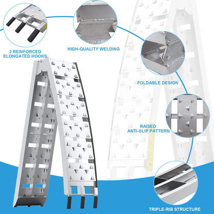 Heavy-Duty 1500LB 7.5FT Folding Aluminum Loading Ramps Set
