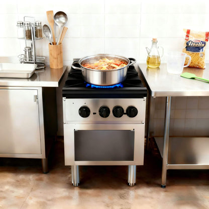 Heavy Duty 18K BTU Commercial 2-Burner Stainless Steel Gas Stove Range