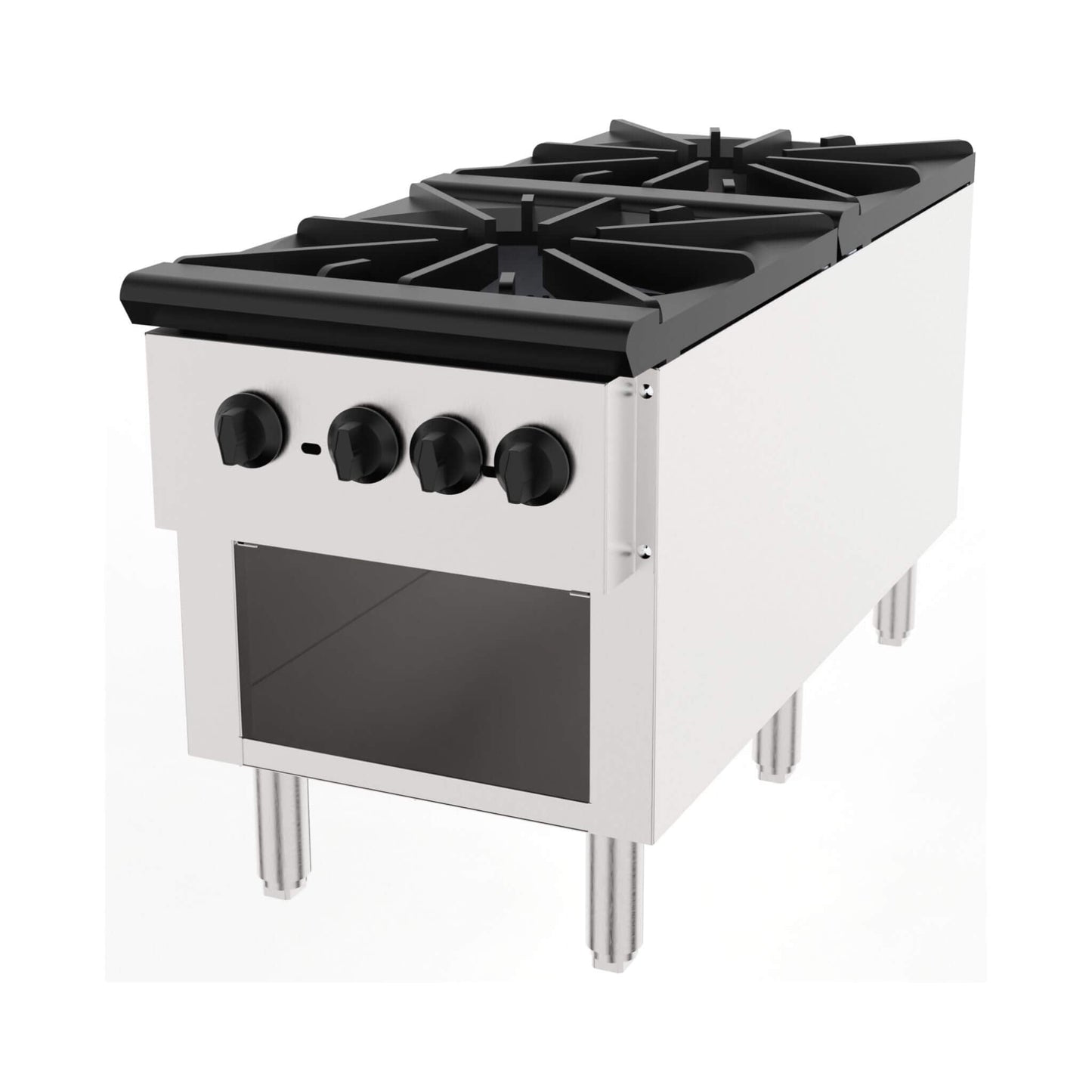 Heavy Duty 18K BTU Commercial 2-Burner Stainless Steel Gas Stove Range
