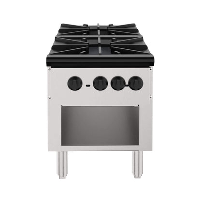 Heavy Duty 18K BTU Commercial 2-Burner Stainless Steel Gas Stove Range