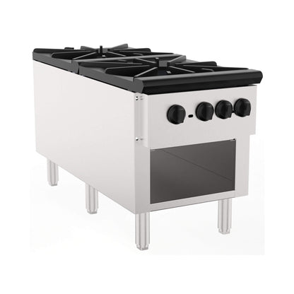 Heavy Duty 18K BTU Commercial 2-Burner Stainless Steel Gas Stove Range