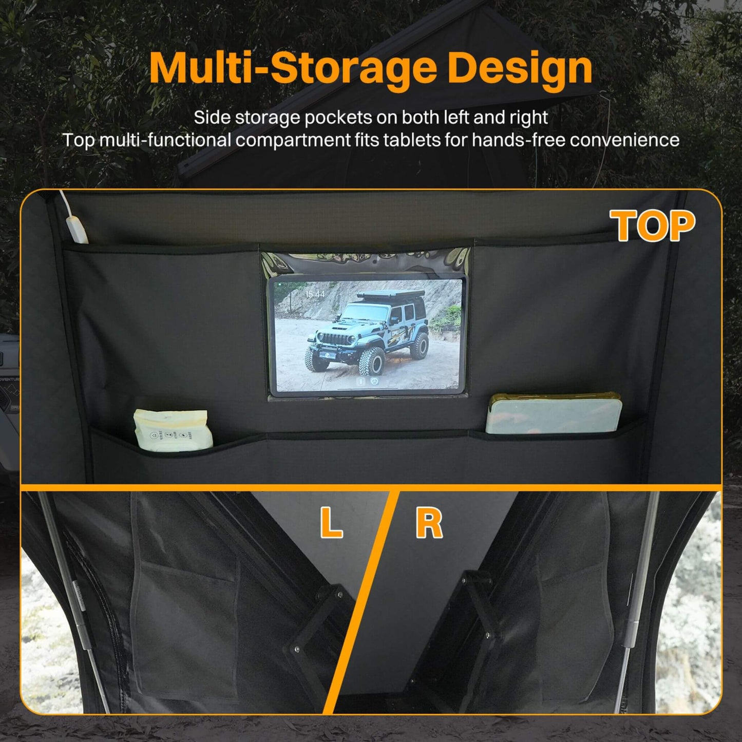 Trailora Heavy-Duty 2-3 Person Hardshell Rooftop Tent with Ladder