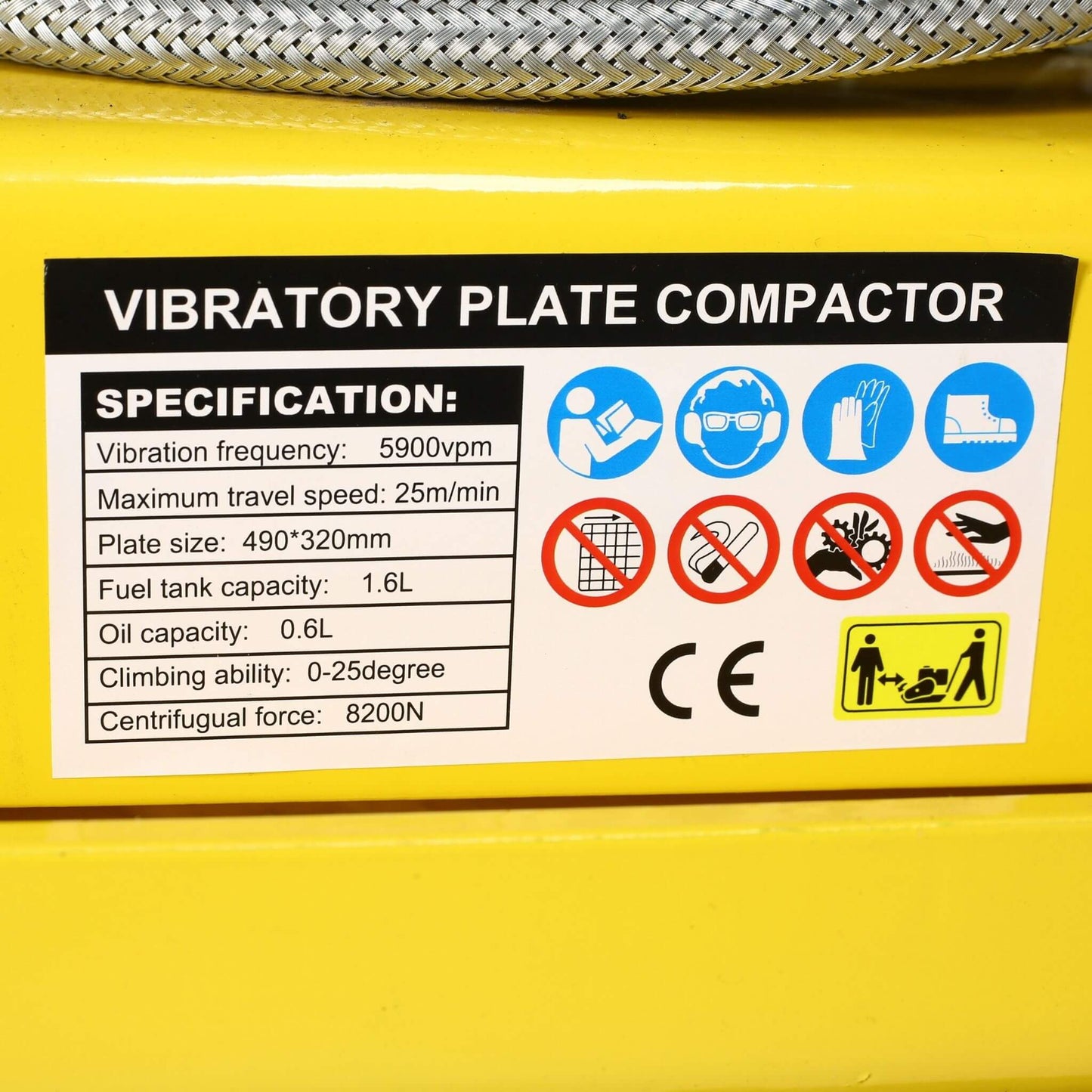Heavy-Duty 2.5HP 79CC 8200N Gas-Powered Plate Compactor Machine