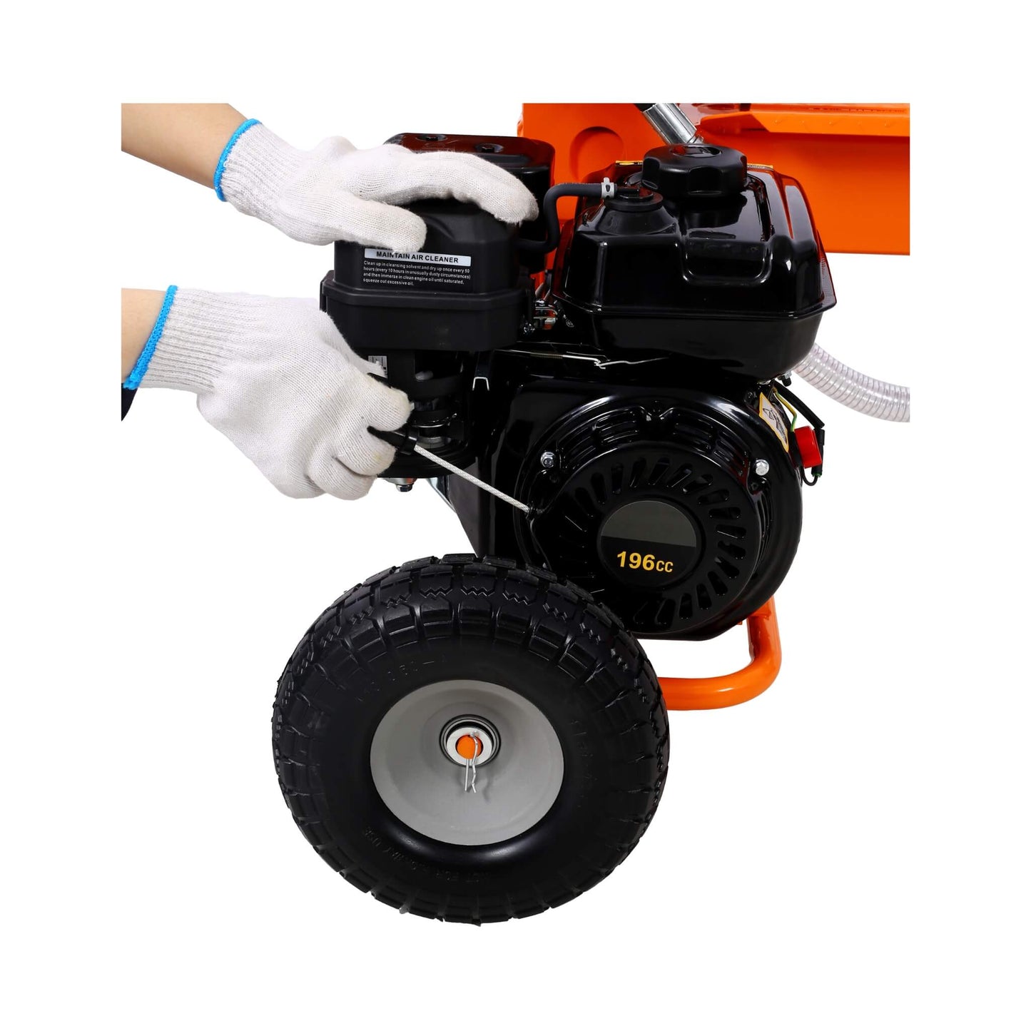 Heavy-Duty 20-Ton 7HP Portable Log Splitter with Auto-Return Hydraulic Ram