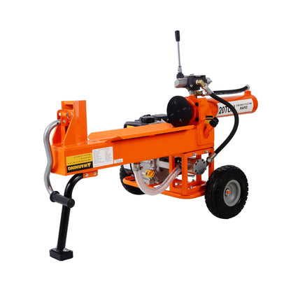 Heavy-Duty 20-Ton 7HP Portable Log Splitter with Auto-Return Hydraulic Ram