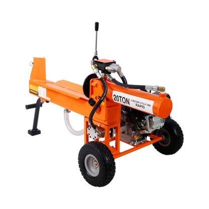 Heavy-Duty 20-Ton 7HP Portable Log Splitter with Auto-Return Hydraulic Ram