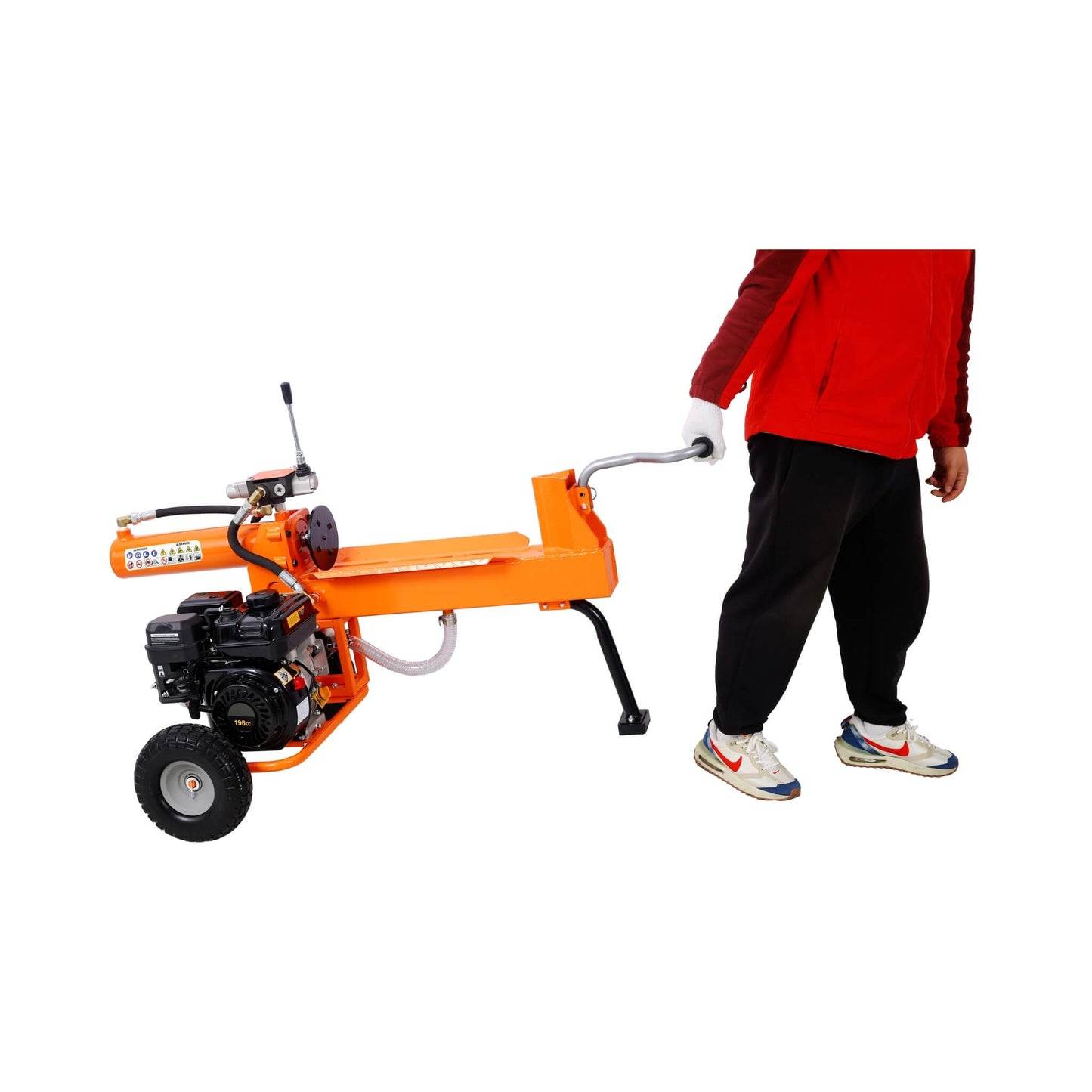 Heavy-Duty 20-Ton 7HP Portable Log Splitter with Auto-Return Hydraulic Ram