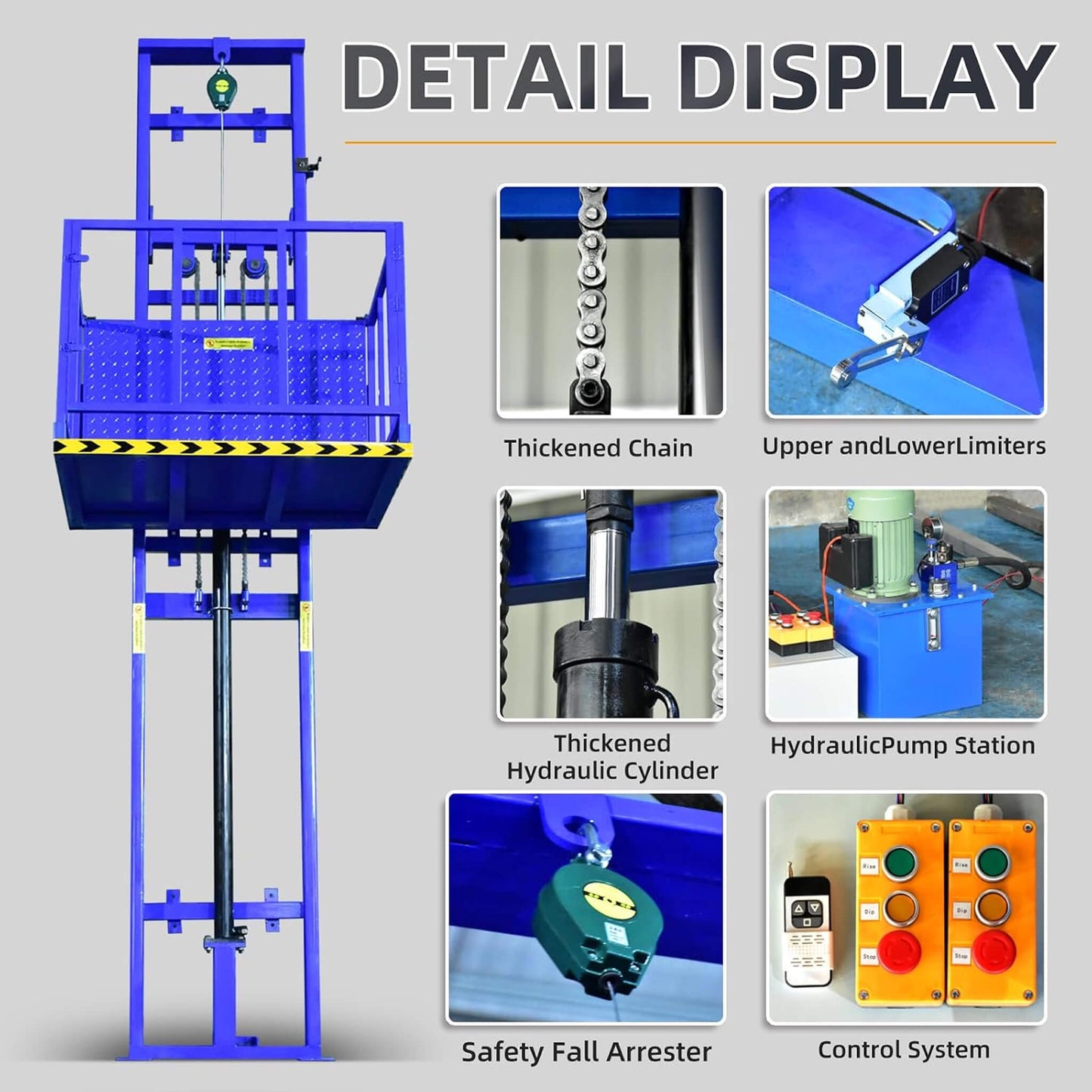 Heavy-Duty 2200 LBS Electric Hydraulic Lift Platform with Anti-Fall