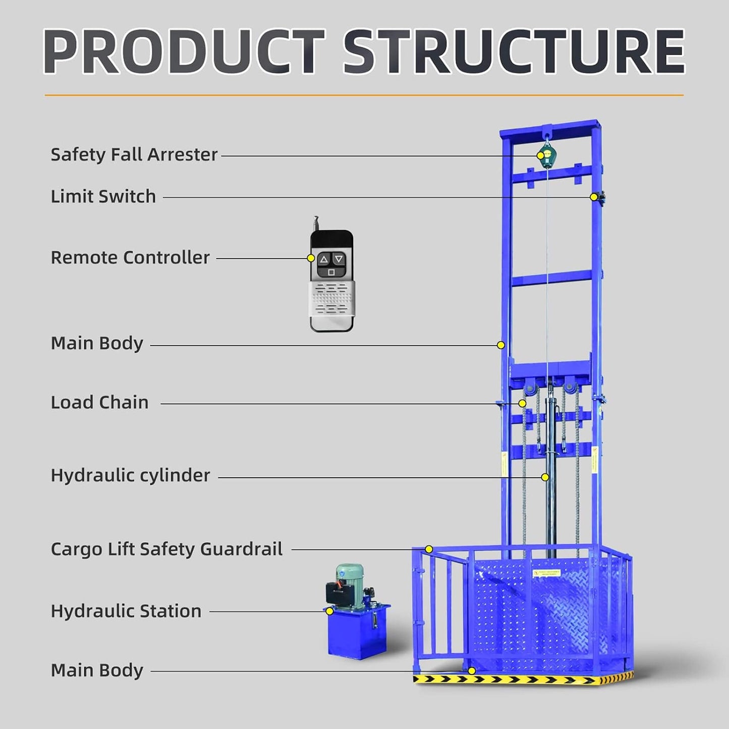 Heavy-Duty 2200 LBS Electric Hydraulic Lift Platform with Anti-Fall