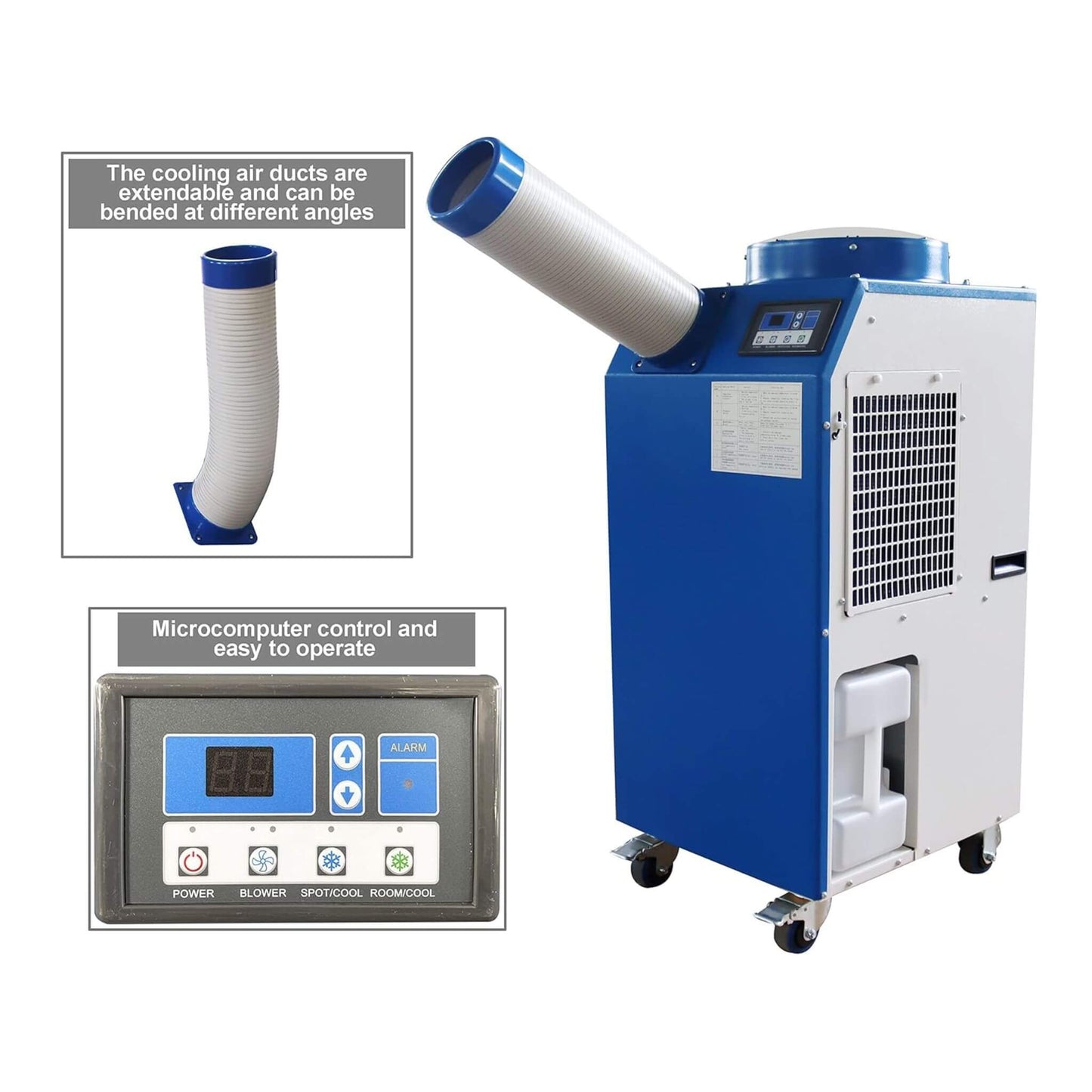 Heavy-Duty 220V Portable 11K BTU Outdoor Industrial Spot Cooler Air Conditioner