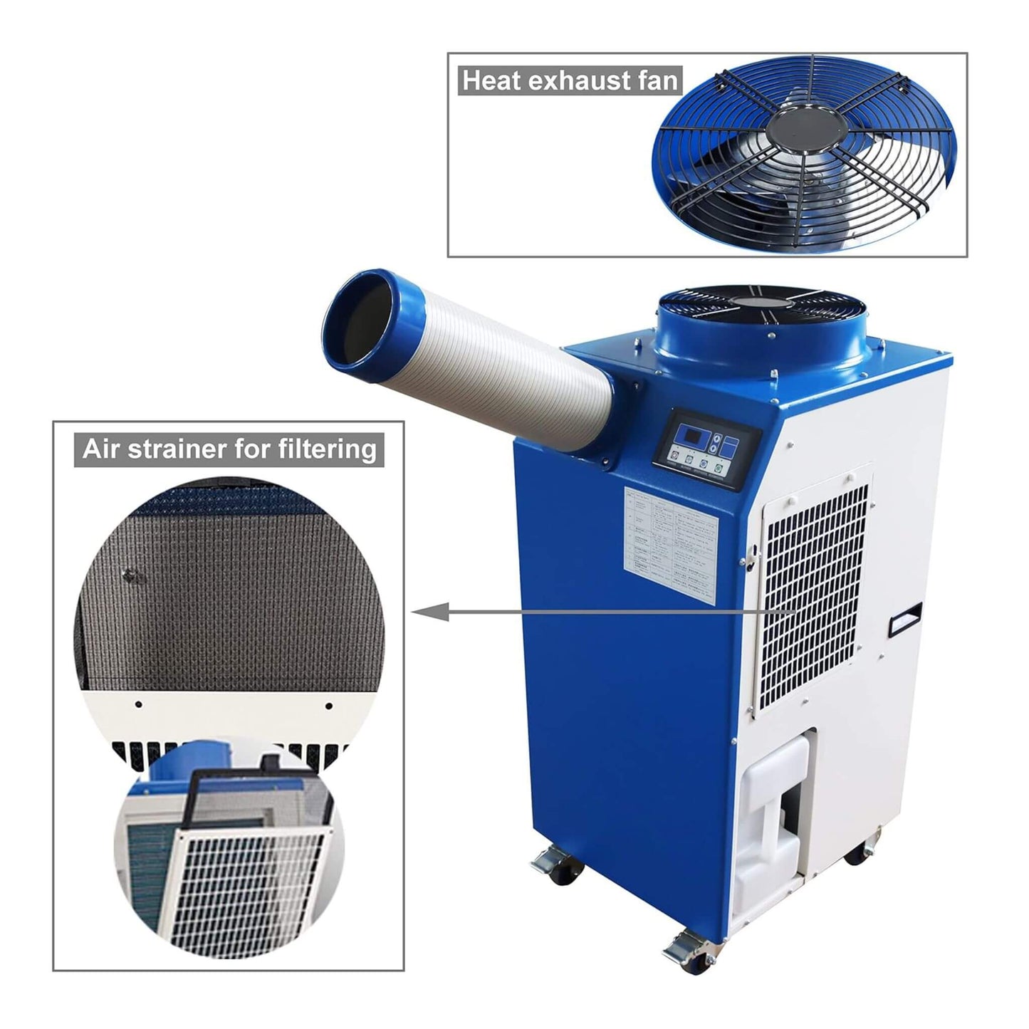 Heavy-Duty 220V Portable 11K BTU Outdoor Industrial Spot Cooler Air Conditioner
