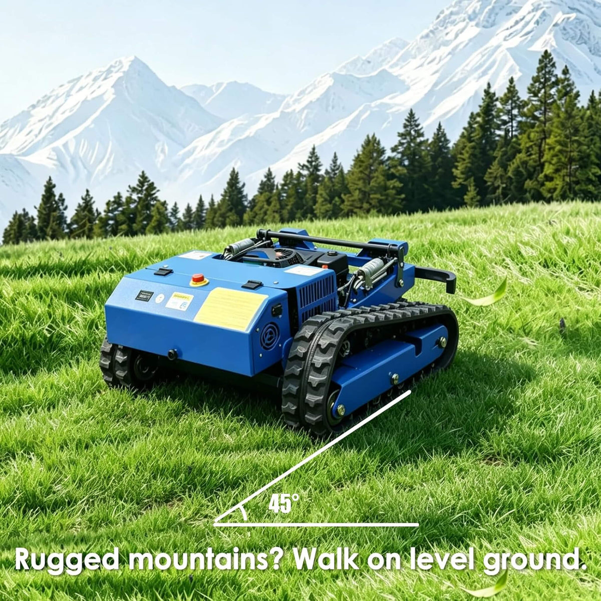 Heavy-Duty 224CC Remote-Controlled Lawn Mower with 21-Inch Deck & Industrial Remote