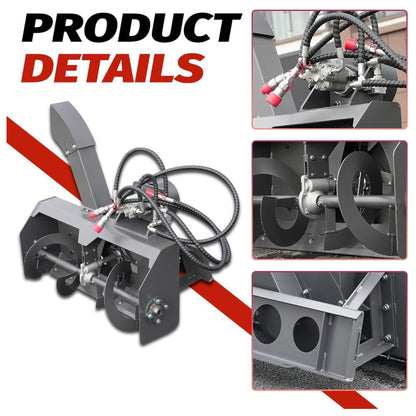Heavy-Duty 23-Inch Skid Steer Snow Blower Attachment with Directional Chute