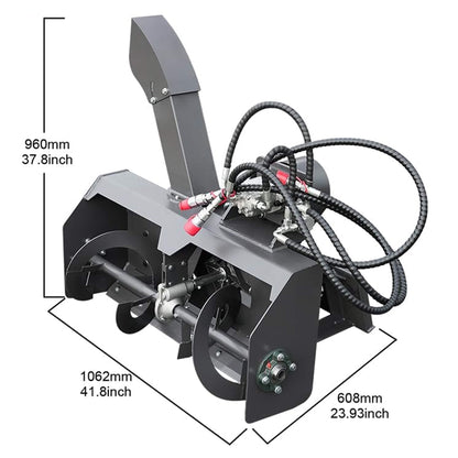 Heavy-Duty 23-Inch Skid Steer Snow Blower Attachment with Directional Chute