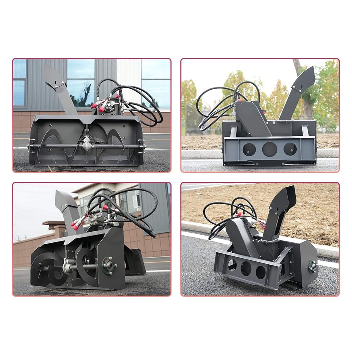 Heavy-Duty 23-Inch Skid Steer Snow Blower Attachment with Directional Chute