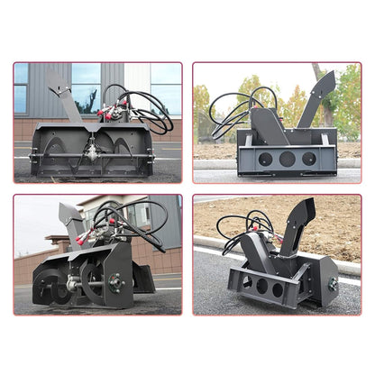 Heavy-Duty 23-Inch Skid Steer Snow Blower Attachment with Directional Chute
