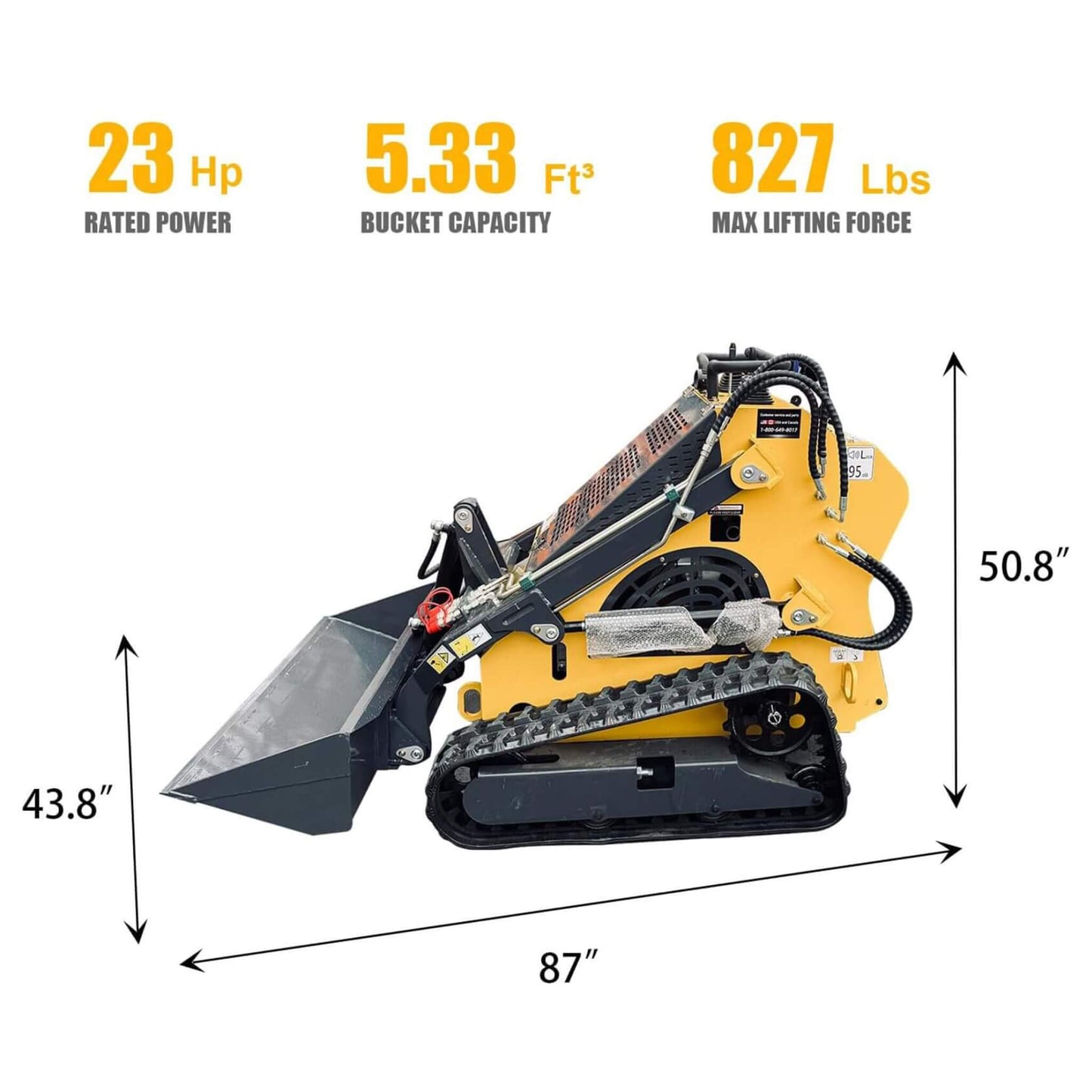 Heavy-Duty 23HP Mini Triangular Skid Steer Bucket Loader