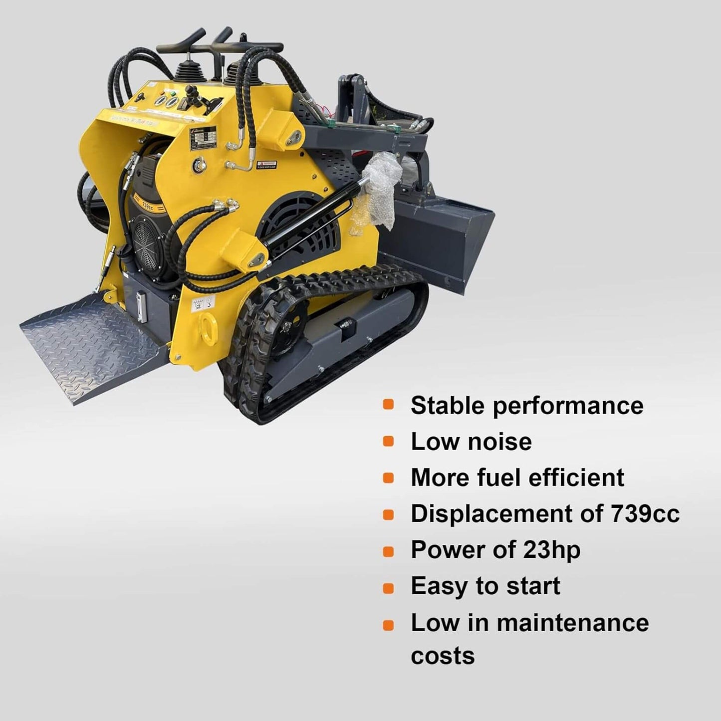 Heavy-Duty 23HP Mini Triangular Skid Steer Bucket Loader