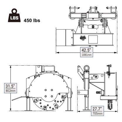Heavy-Duty 3-Point PTO Powered Stump Root Grinder for 15-45HP Tractors [PTO Shaft Included]