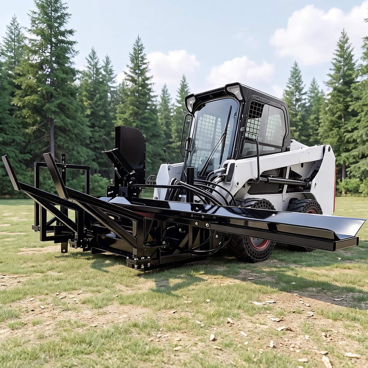 Heavy-Duty 35T All-In-One Firewood Processor and Log Lifter Skid Steer Attachment