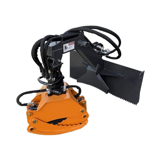 Heavy-Duty 360-Degree Rotating Log Grapple Skid Steer Attachment
