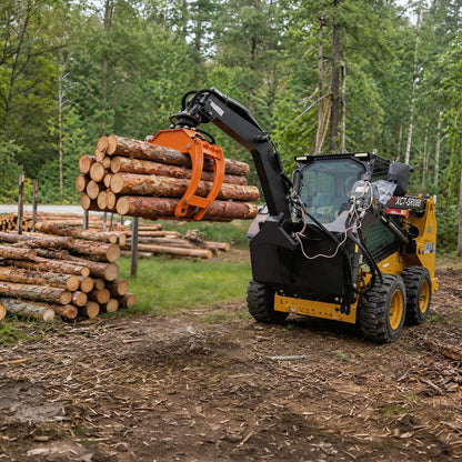 Heavy-Duty 360-Degree Rotating Log Grapple Skid Steer Attachment