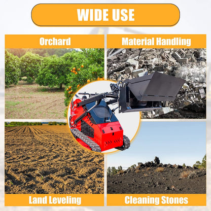 Heavy-Duty 4-In-1 Multipurpose Mini Skid Steer Bucket Combo Attachment