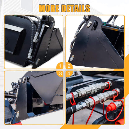 Heavy-Duty 4-In-1 Multipurpose Mini Skid Steer Bucket Combo Attachment