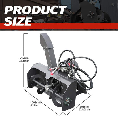 Heavy-Duty 41-Inch Mini Snow Blower Skid Steer Attachment