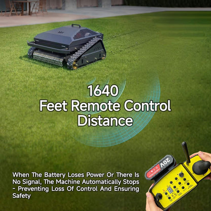 Heavy-Duty 452CC 31-Inch Remote-Controlled Tracked Lawn Mower