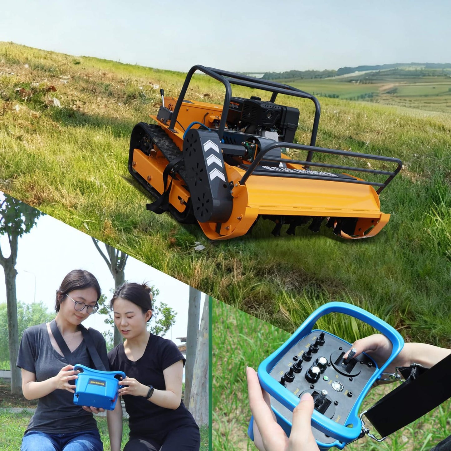 Heavy-Duty 459CC Commercial Remote-Controlled Hybrid Mower