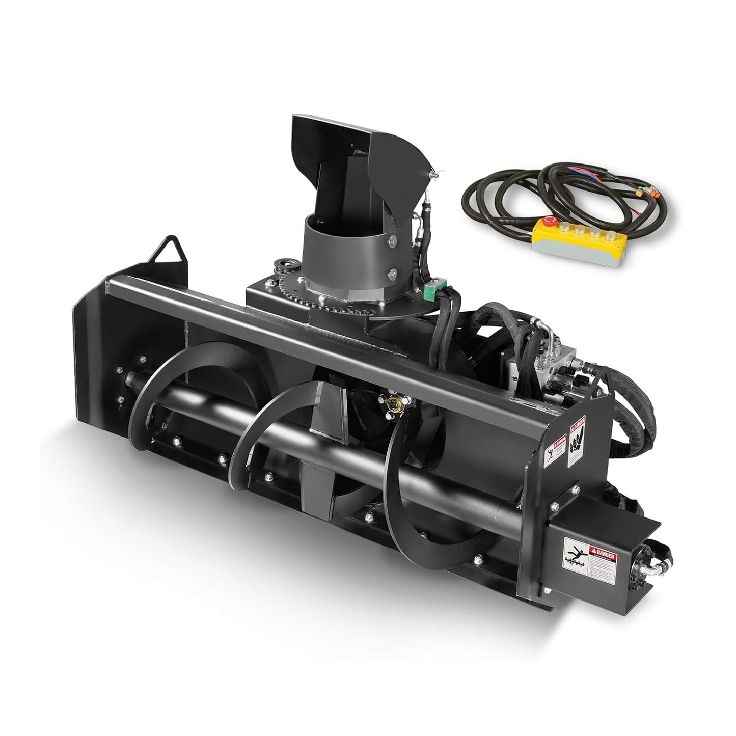 Heavy-Duty 48-Inch Remote Control Hydraulic Mini Skid Steer Snow Blower Attachment