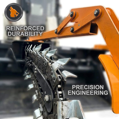 Heavy-Duty 48-Inch Skid Steer Attachment Trencher with Auger