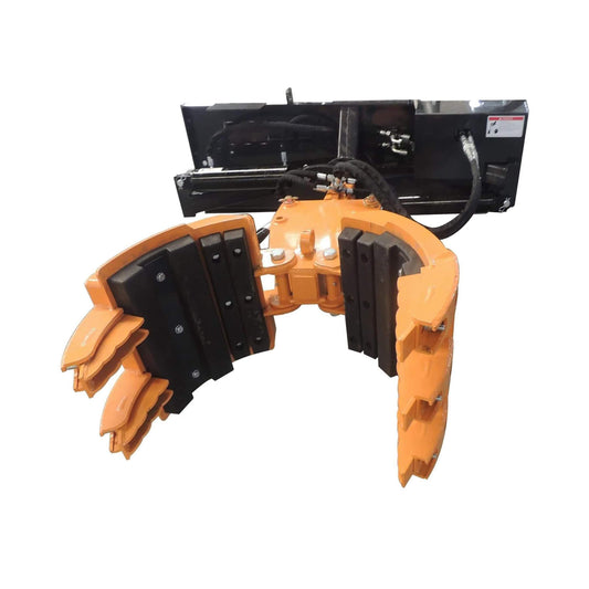 Heavy-Duty 5-Finger Rotating Rock and Tree Grapple Skid Steer Attachment