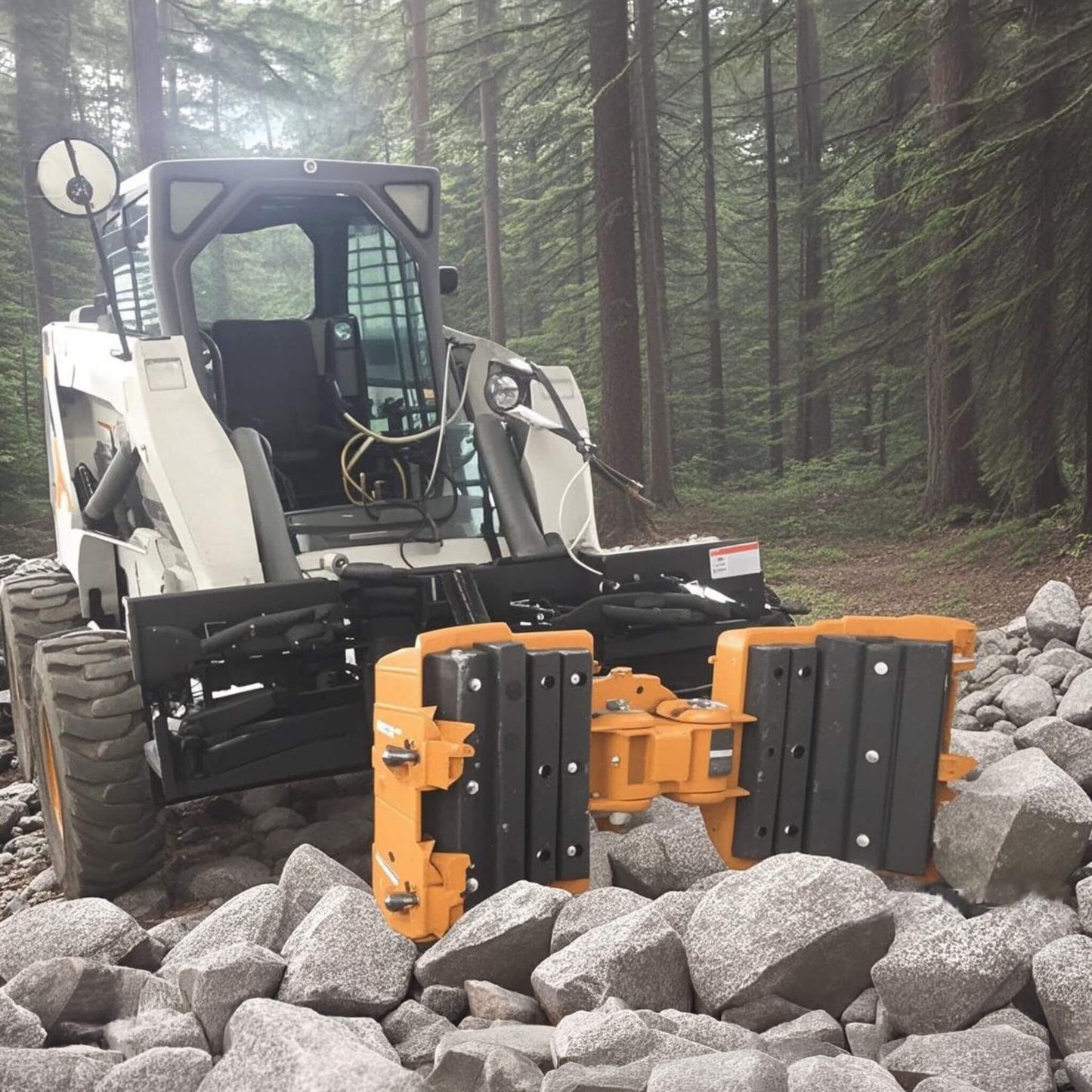 Heavy-Duty 5-Finger Rotating Rock and Tree Grapple Skid Steer Attachment