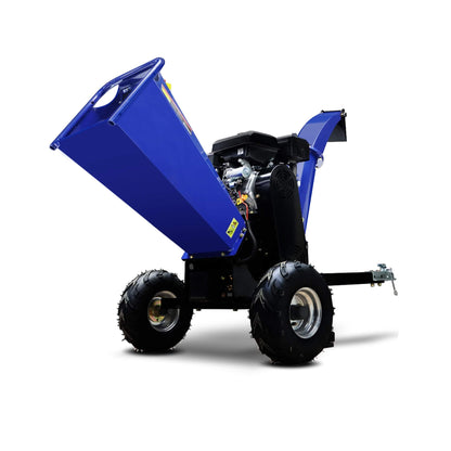 Heavy-Duty 5-Inch 15HP 420CC Gas Drum Wood Chipper Shredder with Electric Start and Tow Hitch