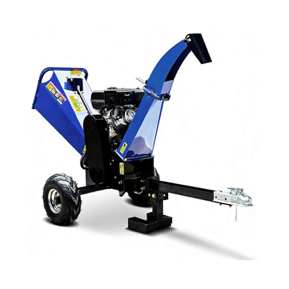 Heavy-Duty 5-Inch 15HP 420CC Gas Drum Wood Chipper Shredder with Electric Start and Tow Hitch