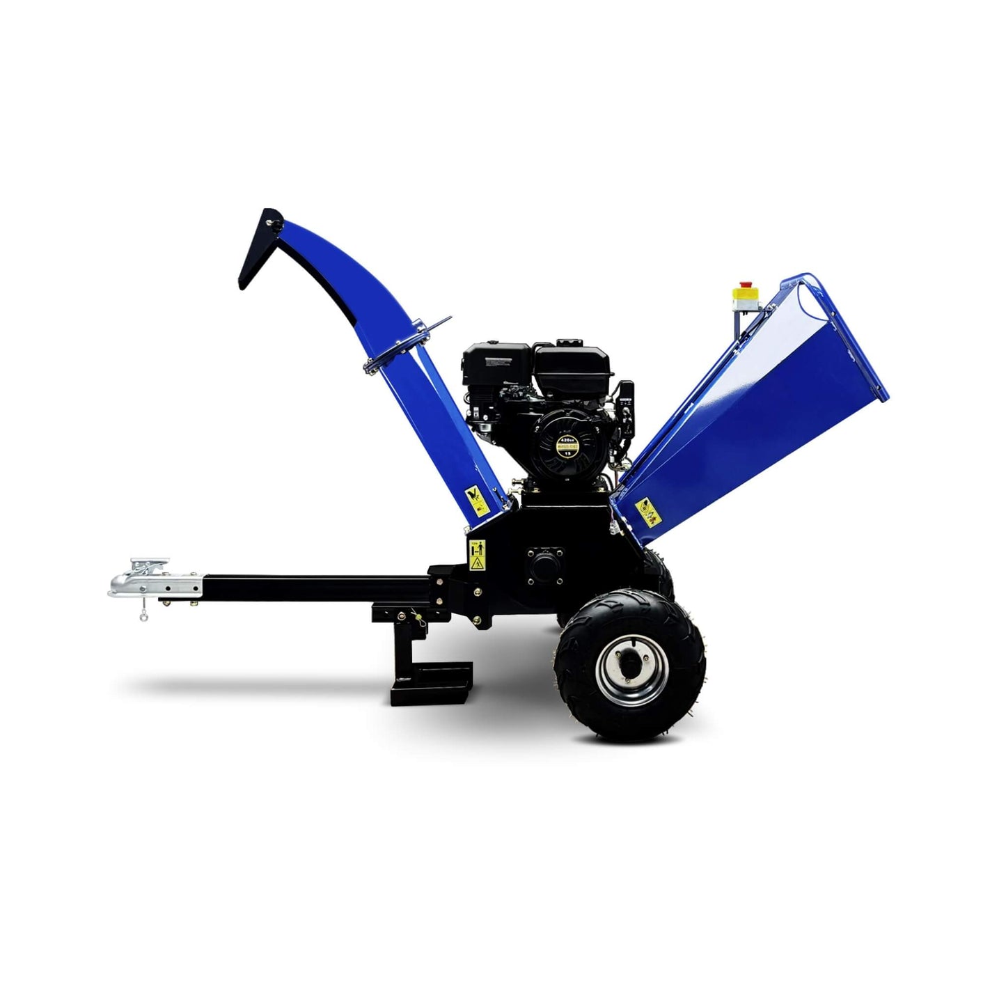 Heavy-Duty 5-Inch 15HP 420CC Gas Drum Wood Chipper Shredder with Electric Start and Tow Hitch