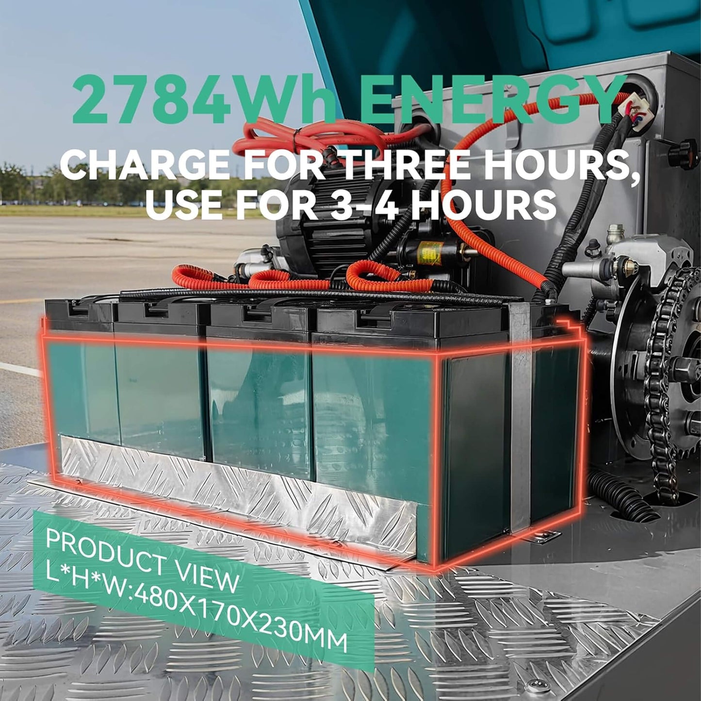 Heavy-Duty 51-Inch Electric Ride-On Floor Industrial Sweeper with Dustbin & Water Tank