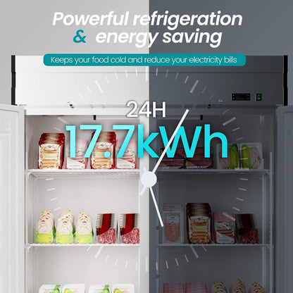 Heavy-Duty 54" 2-Door Stainless Steel Commercial Freezer With OmniSmart Temperature Control