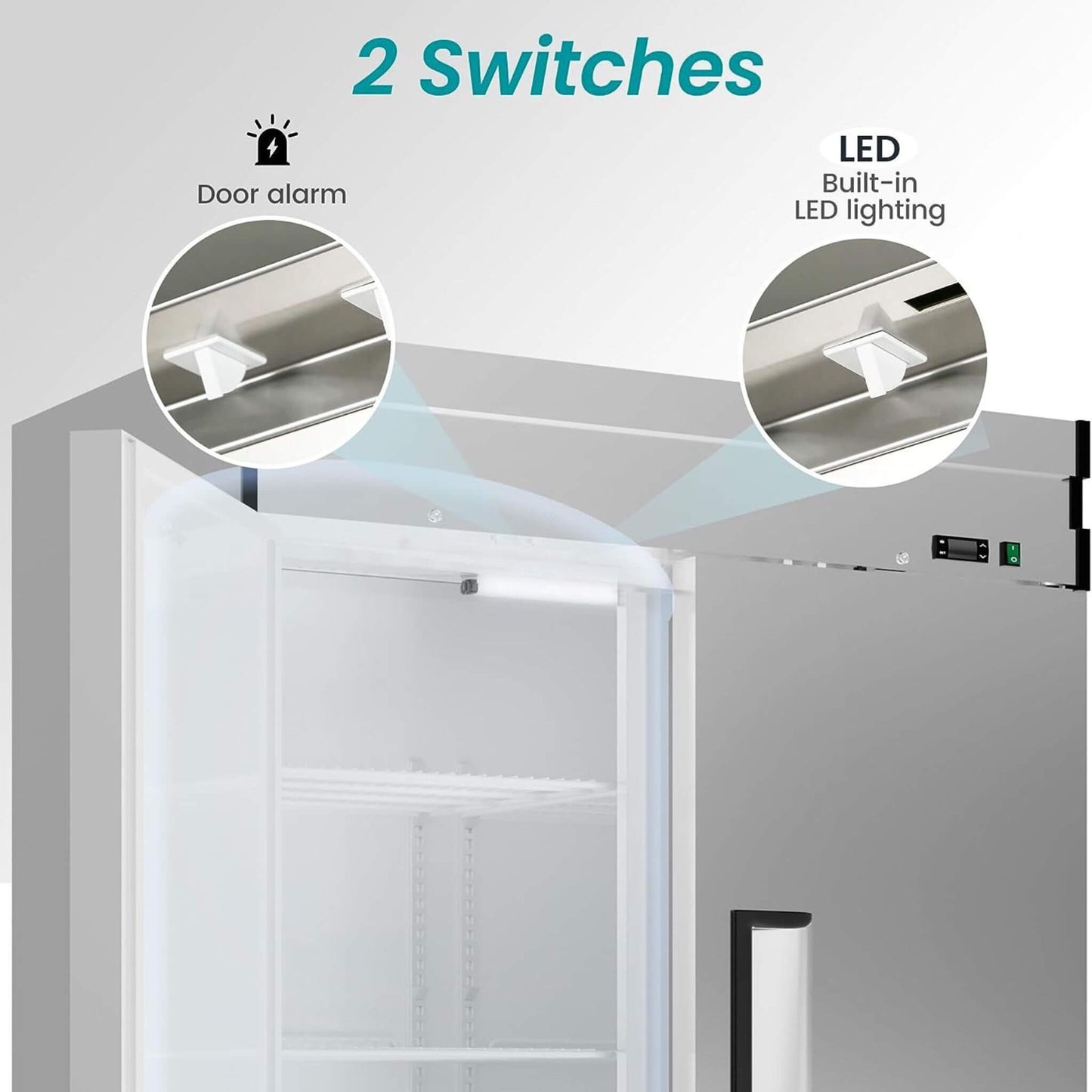 Heavy-Duty 54" 2-Door Stainless Steel Commercial Freezer With OmniSmart Temperature Control