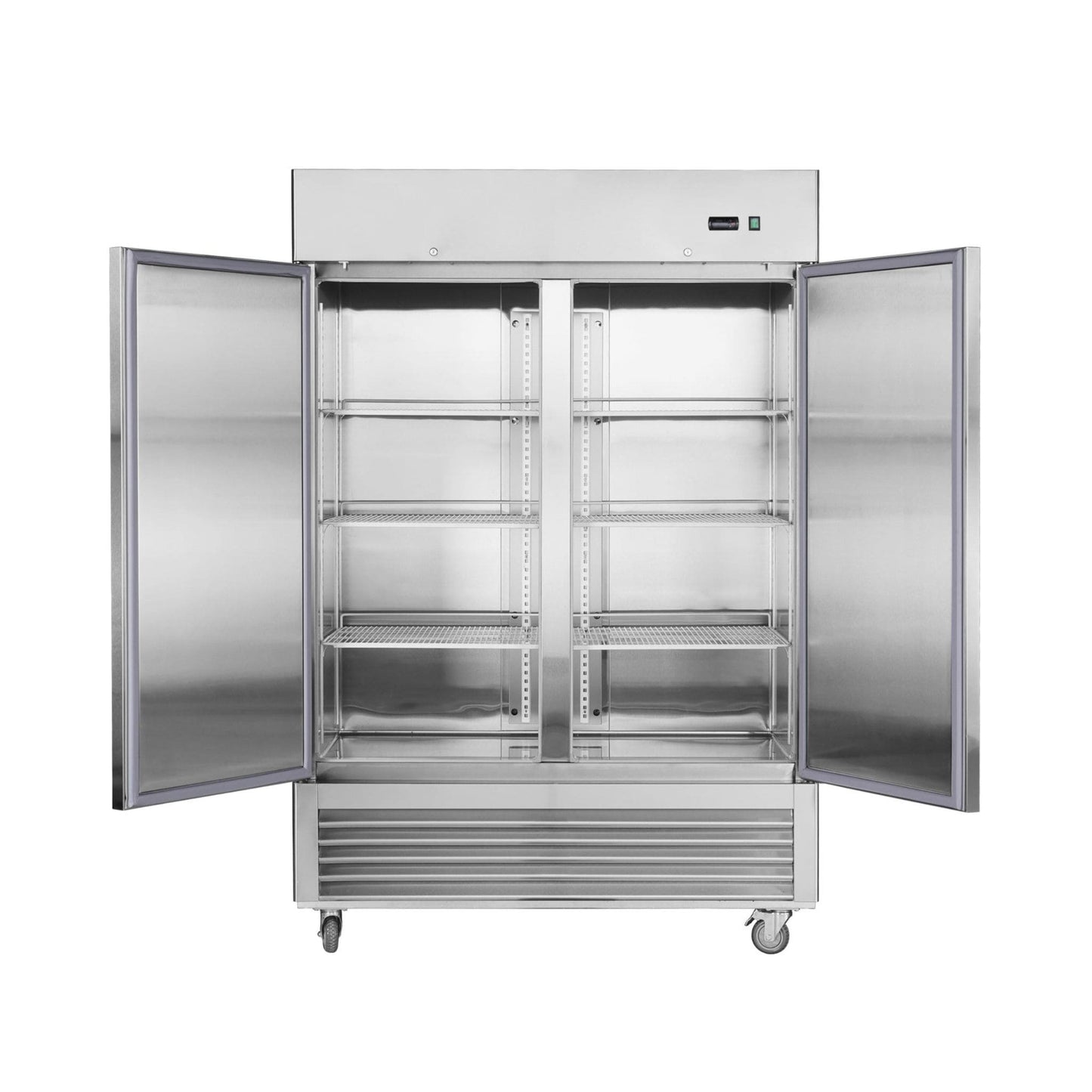 Heavy-Duty 54" Stainless Steel 2-Door Reach-In Upright Commercial Freezer