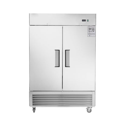 Heavy-Duty 54" Stainless Steel 2-Door Reach-In Upright Commercial Freezer