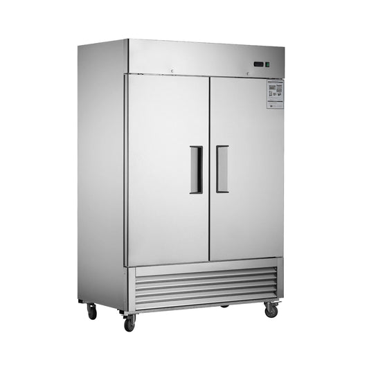 Heavy-Duty 54" Stainless Steel 2-Door Reach-In Upright Commercial Freezer