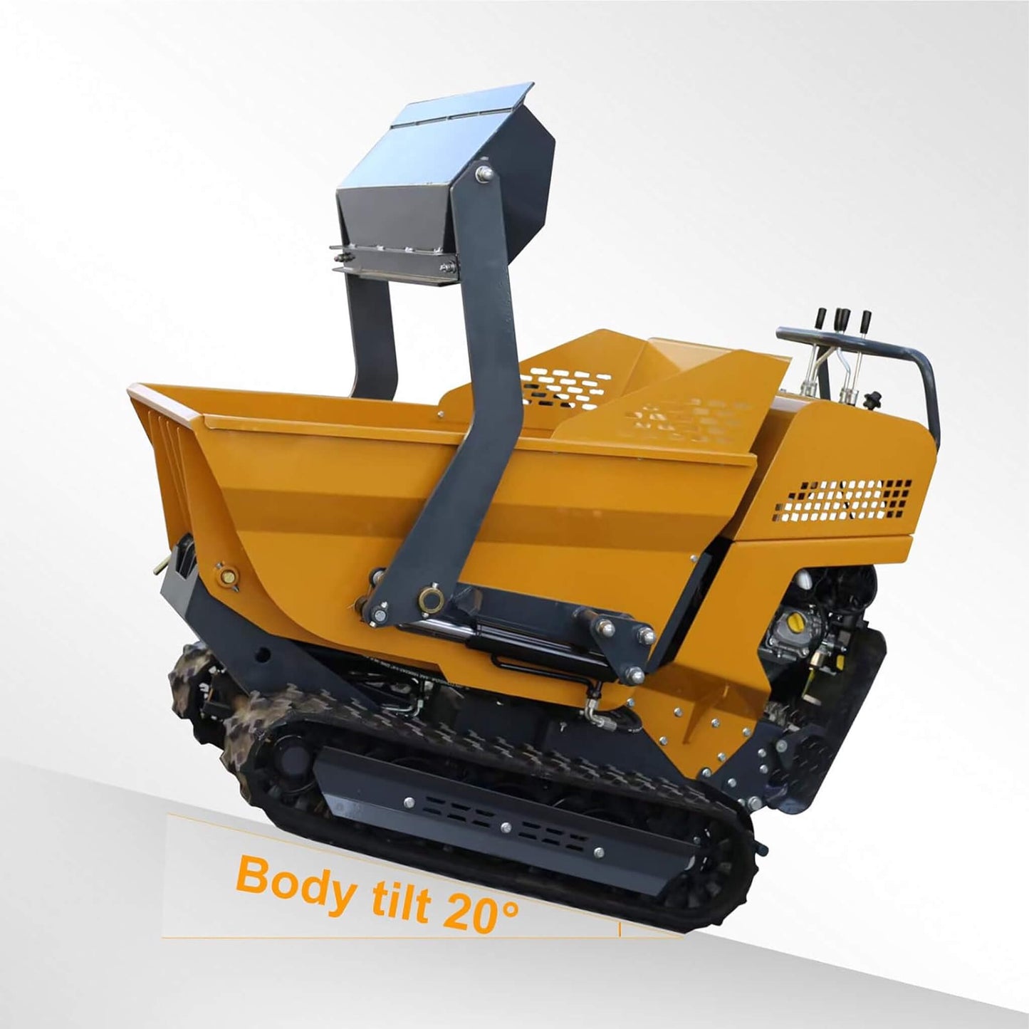Heavy-Duty 6.5HP 1100LBS Tracked Hydraulic Dumper with Shovel