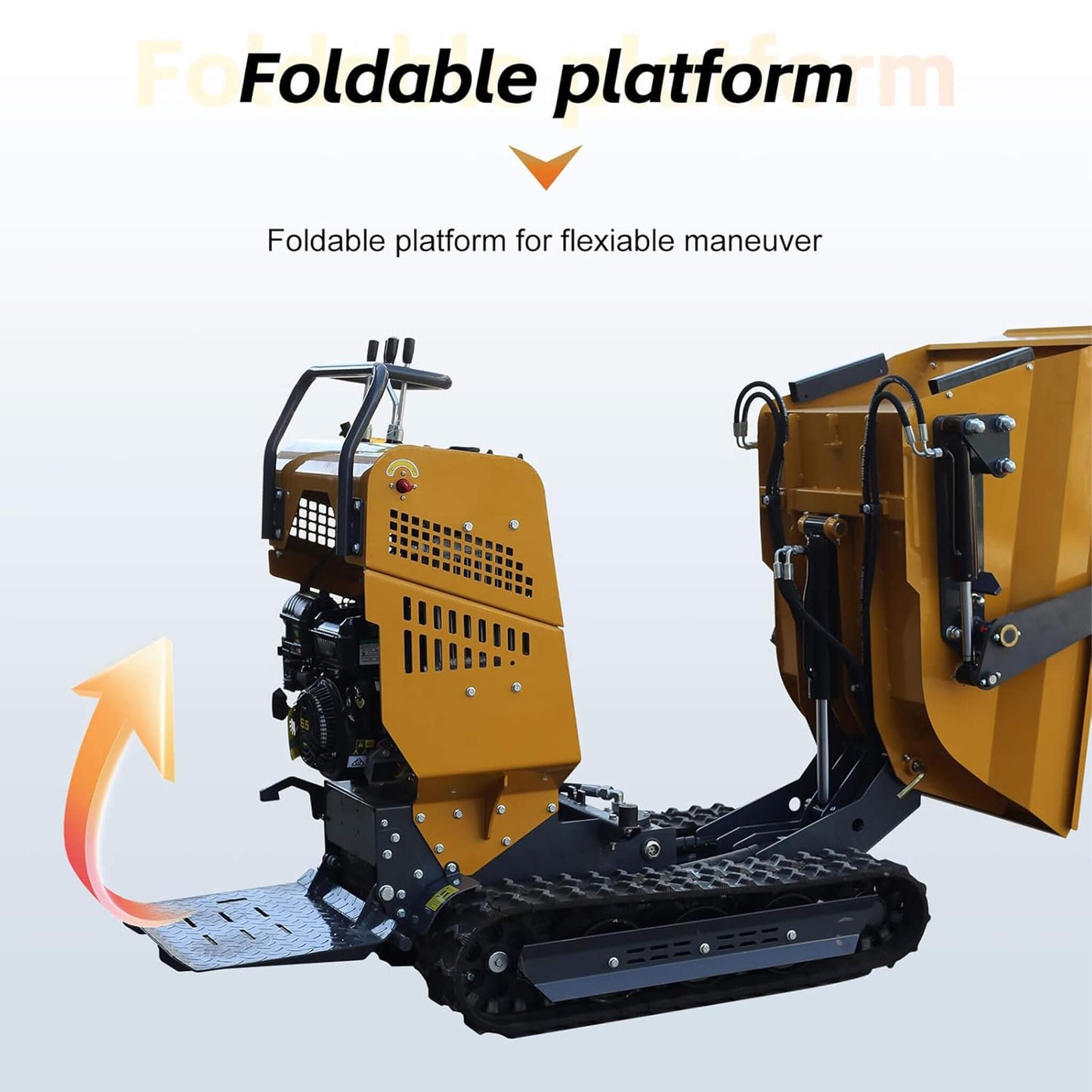 Heavy-Duty 6.5HP 1100LBS Tracked Hydraulic Dumper with Shovel